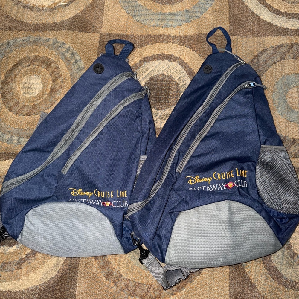 Disney Cruise Line Castaway Club Navy Sling Backpacks